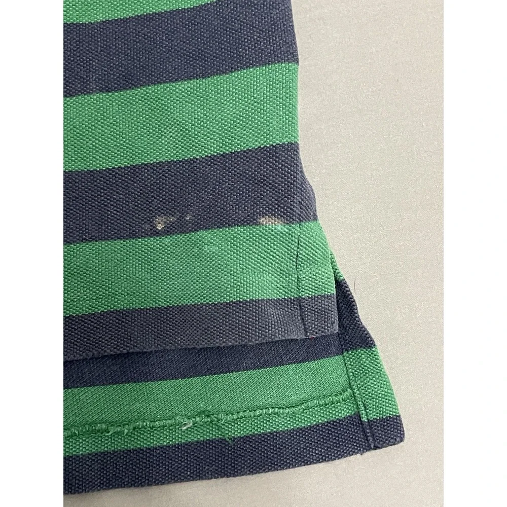 Vintage Ralph Lauren Polo Shirt Men's L Blue Stripe Short Sleeve 90s VTG Retro